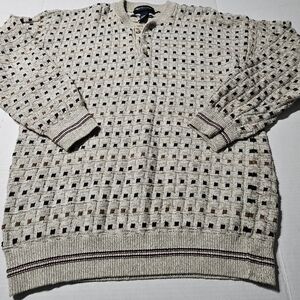 Vintage Grandpa Van Heusen Henley Sweater Sportswear‎ Men's Size XL Cotton
